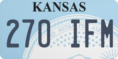 KS license plate 270IFM