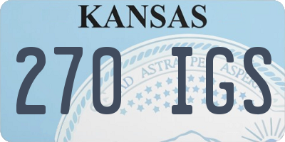 KS license plate 270IGS