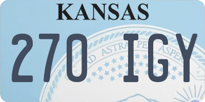 KS license plate 270IGY