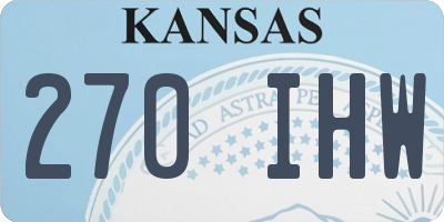 KS license plate 270IHW