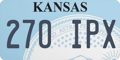 KS license plate 270IPX