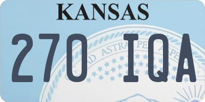 KS license plate 270IQA