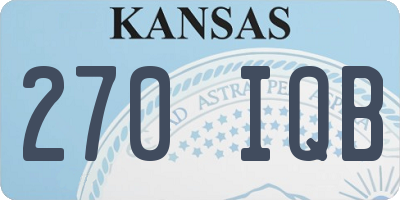 KS license plate 270IQB