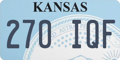 KS license plate 270IQF