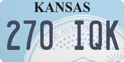 KS license plate 270IQK