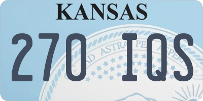 KS license plate 270IQS