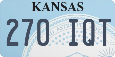 KS license plate 270IQT