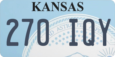 KS license plate 270IQY