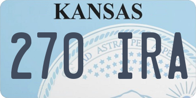 KS license plate 270IRA