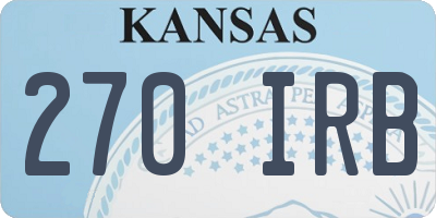 KS license plate 270IRB