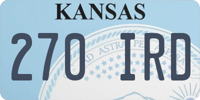 KS license plate 270IRD