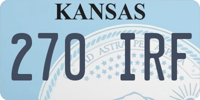 KS license plate 270IRF