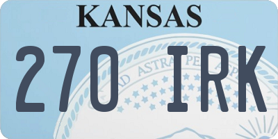 KS license plate 270IRK