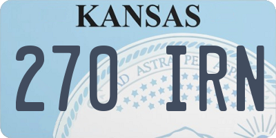 KS license plate 270IRN