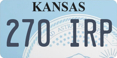 KS license plate 270IRP
