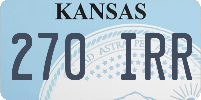 KS license plate 270IRR