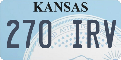 KS license plate 270IRV
