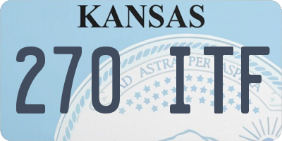KS license plate 270ITF