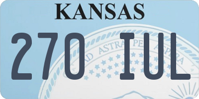 KS license plate 270IUL