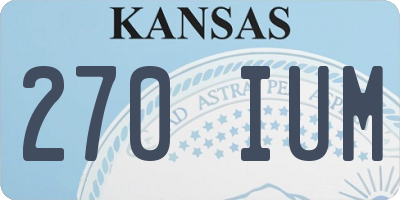 KS license plate 270IUM
