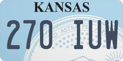 KS license plate 270IUW