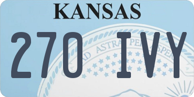 KS license plate 270IVY