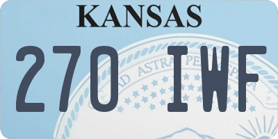 KS license plate 270IWF