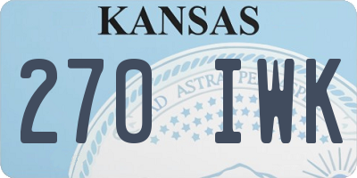 KS license plate 270IWK