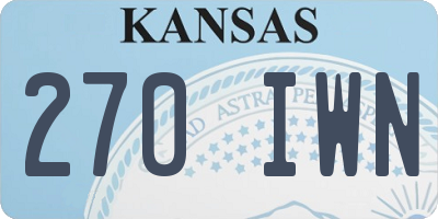 KS license plate 270IWN