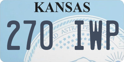 KS license plate 270IWP
