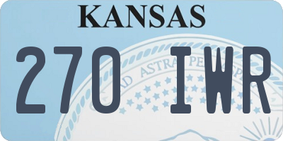 KS license plate 270IWR