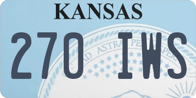 KS license plate 270IWS
