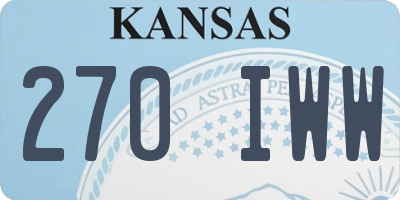 KS license plate 270IWW