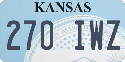 KS license plate 270IWZ