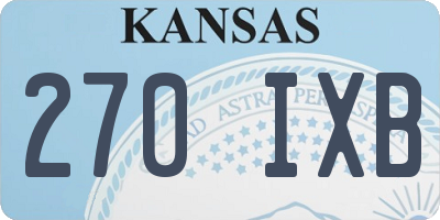 KS license plate 270IXB