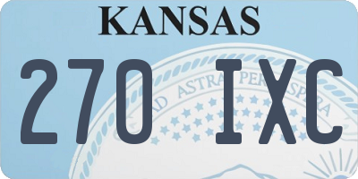 KS license plate 270IXC
