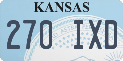 KS license plate 270IXD