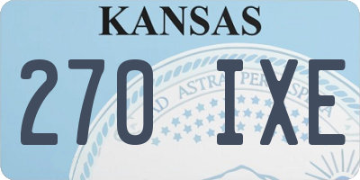KS license plate 270IXE