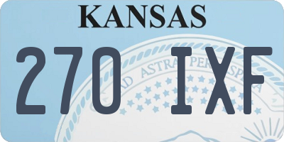 KS license plate 270IXF
