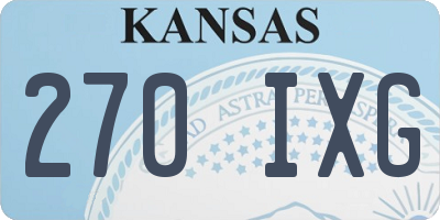 KS license plate 270IXG