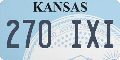 KS license plate 270IXI