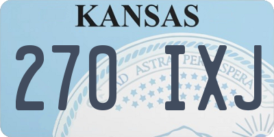KS license plate 270IXJ