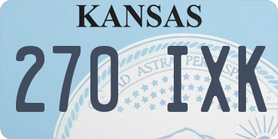 KS license plate 270IXK