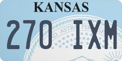 KS license plate 270IXM