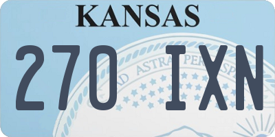 KS license plate 270IXN