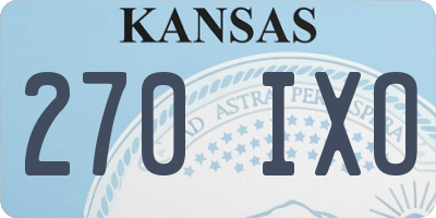 KS license plate 270IXO