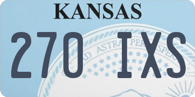 KS license plate 270IXS