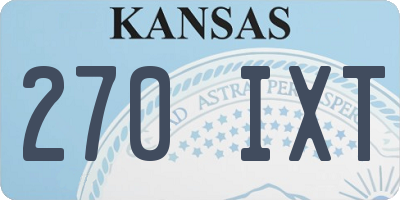 KS license plate 270IXT