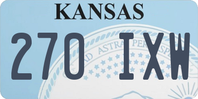 KS license plate 270IXW