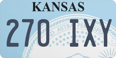 KS license plate 270IXY